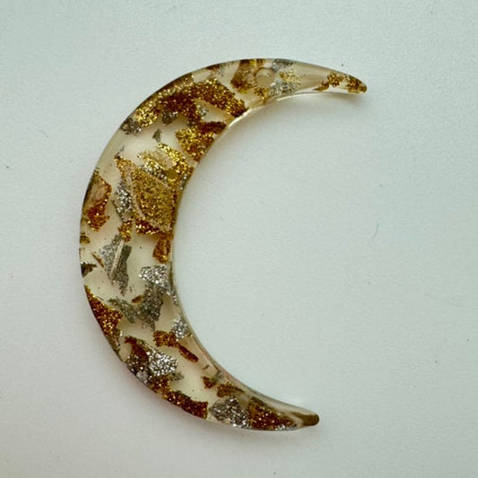 Moon Charm 38mm Glitter Gold Dust