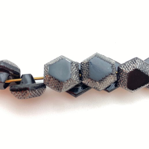 Button 12mm Jet/silver - BUTTON-0338-C