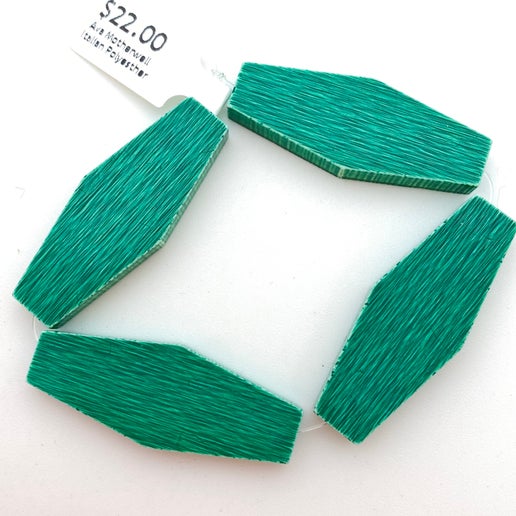 6 sided Bead 40mm Green