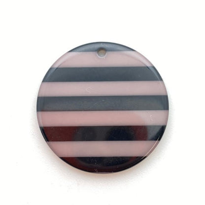 Circle Drop Striped 30mm Black/pewter