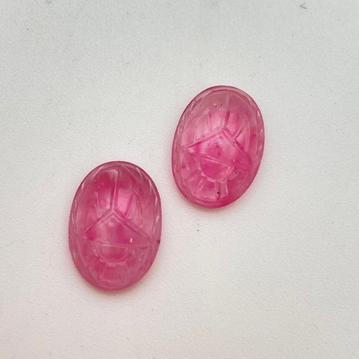 Cab Vintage Glass 18x14mm Pink - CAB-0118-B