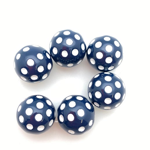 Round Polka Dot 18mm Navy
