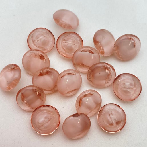 Button 12mm Peach/white - BUTTON-0434-B