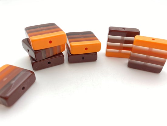 Layered Square 25mm Amber