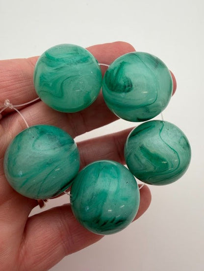 Round 25mm Jade Marble