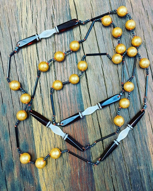 Carved Connector 3” Topaz and Crystal