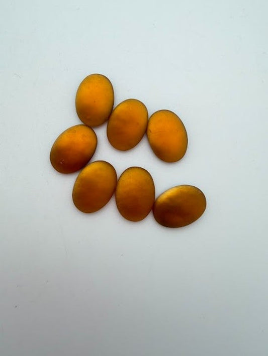 Cab Vintage Glass 18x14mm Topaz Matte