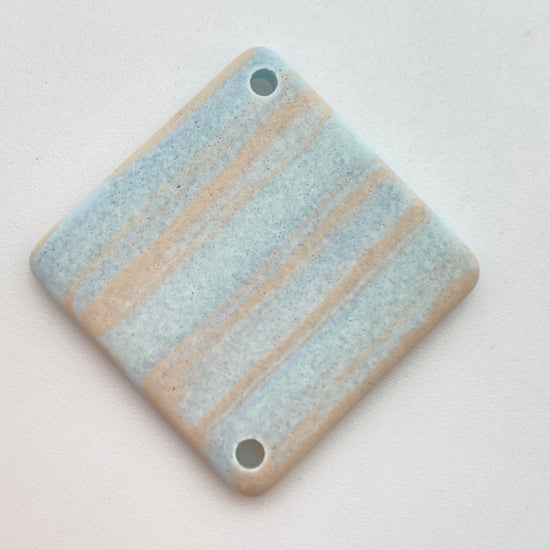 Laser Cut Diamond with two holes 34mm Clay