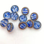 Button 10mm Blue/silver - BUTTON-0384-D