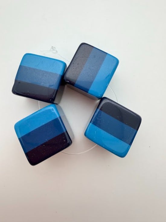 Layered Cube 25mm Multi Blue