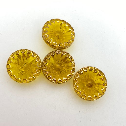 Button 16mm Citrine/gold - BUTTON-0137-E