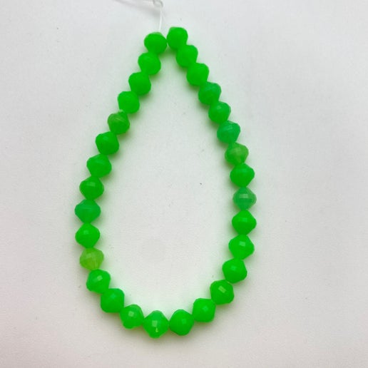 Faceted 6mm Neon Green