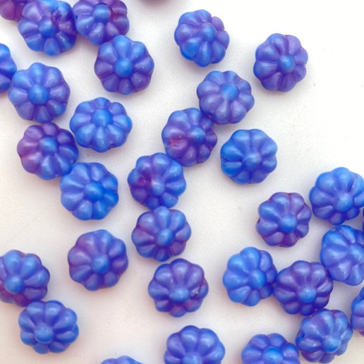 Vintage Glass Flowers 8mm Two-Tone purples