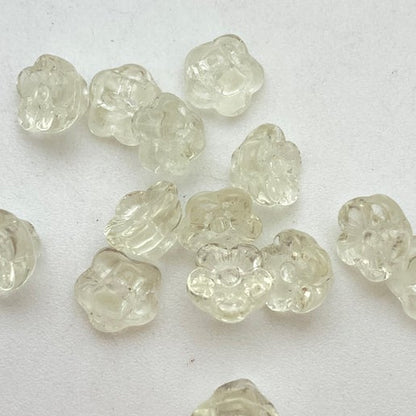 Vintage Glass Flowers button 6mm Jonquil