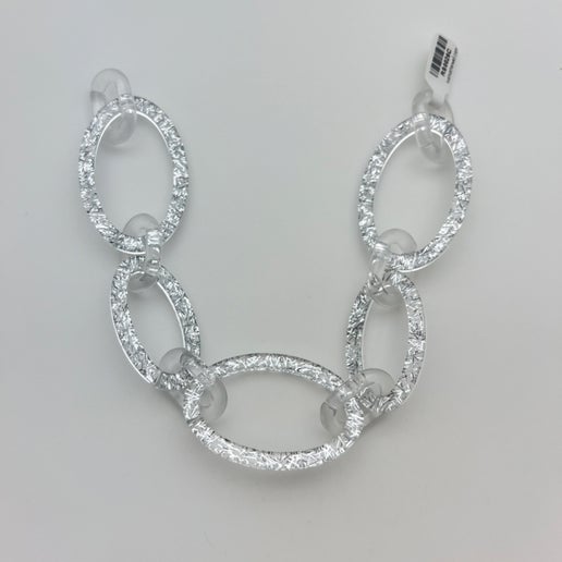 Resin Chain Link Silver Glitter 12"x35mm