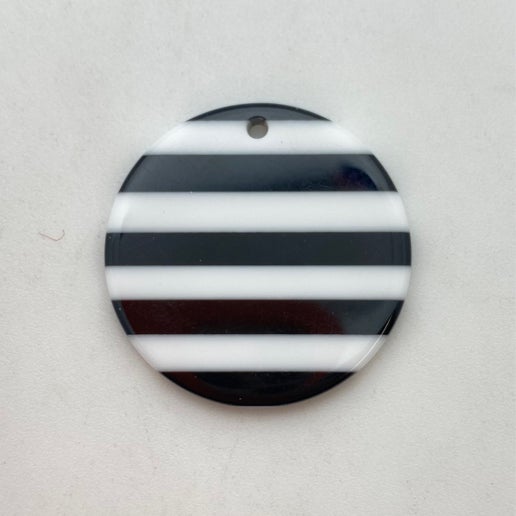 Circle Drop Striped 30mm Black/white