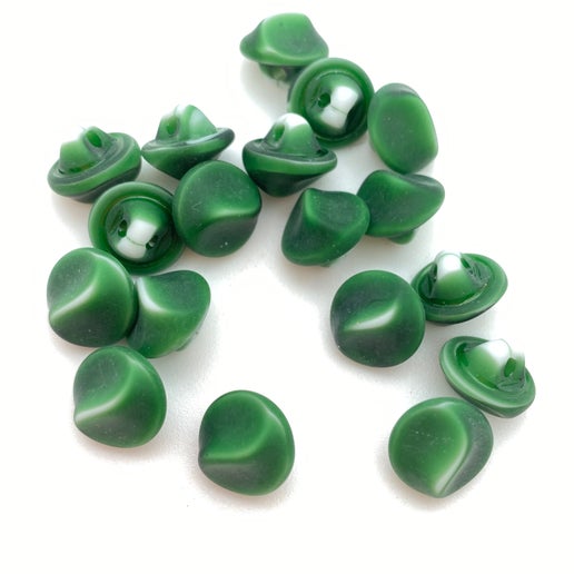 Button 10mm Green/white Matte - BUTTON-0053-D