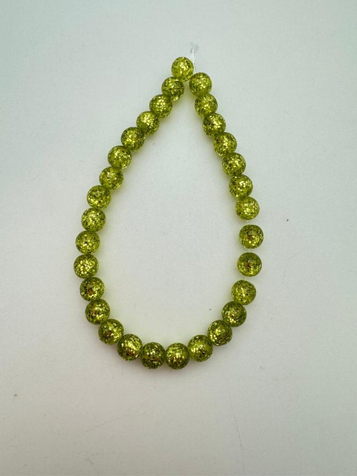 Round 6mm Glitter Kiwi