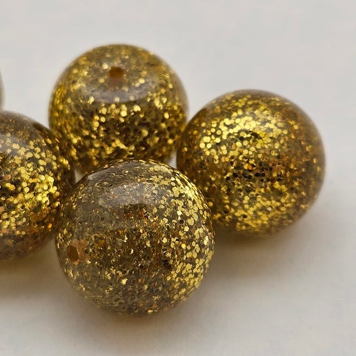 Glitter Round 12mm Gold