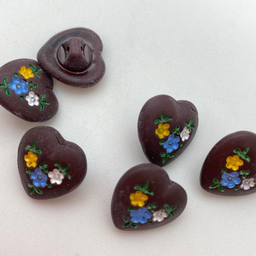 Button 16mm Heart - BUTTON-0313-E