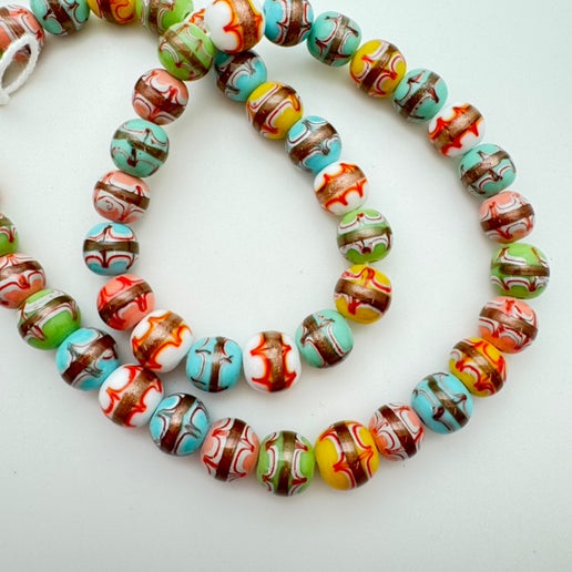 Lampwork Glass 10mm Round Mix