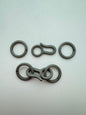 Hook Clasp w/Rings 32mm/21mm Gray
