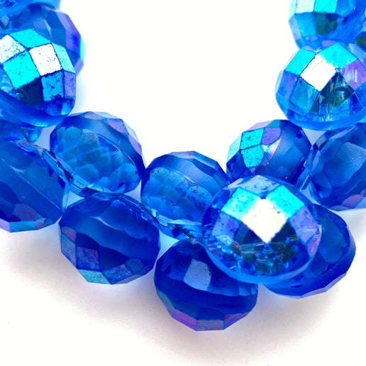 Button 20mm Faceted Blue AB - BUTTON-0371-D