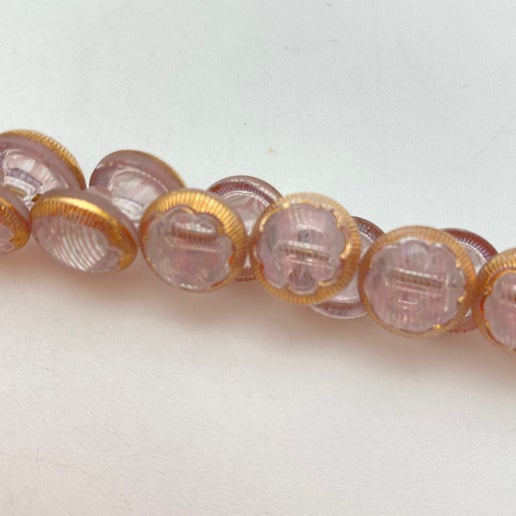 Button 10mm pink/gold - BUTTON-0363-B