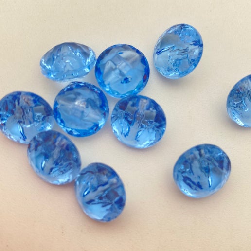 Button 12mm Sapphire Faceted - BUTTON-0478-D