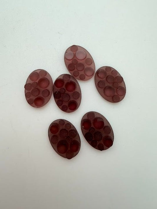 Cab Vintage Glass 18x14mm Amethyst matte