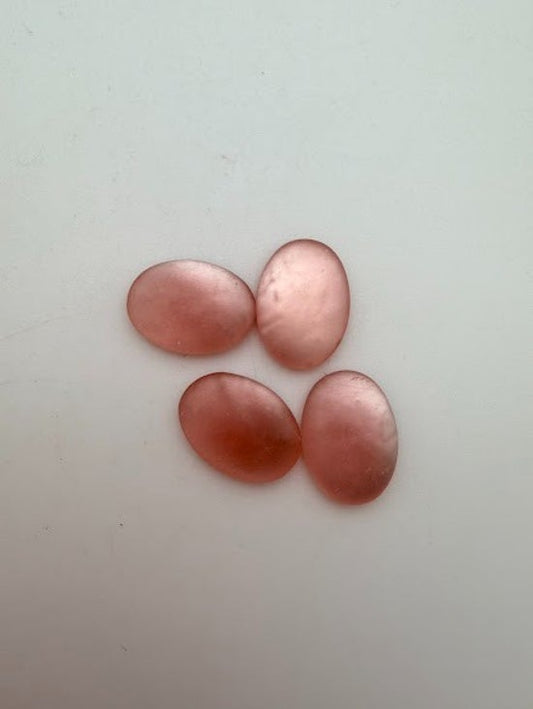 Cab Vintage Glass 18x14mm Peach Matte