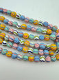 Lampwork Glass Zig-Zag 10mm Round