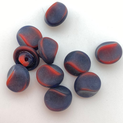 Button 12mm Blue/red matte - BUTTON-0056-D