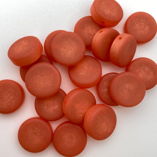 Disk moon glow mat 14mm Vintage coral - IT-FY-0116-A