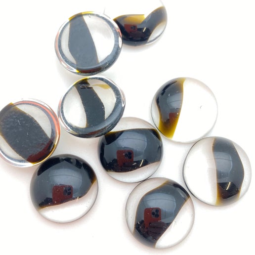 Cab Vintage Glass 18mm Jet - CAB-0129-C