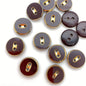 Button 13mm Coco/gold - BUTTON-0033-E