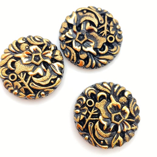 Cab Vintage Glass 28mm Jet - CAB-0075-C