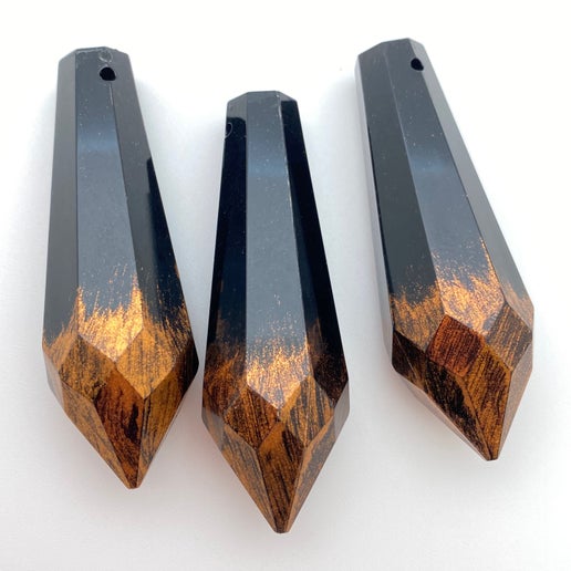 Chandelier Faceted 63x21mm Jet/bronze