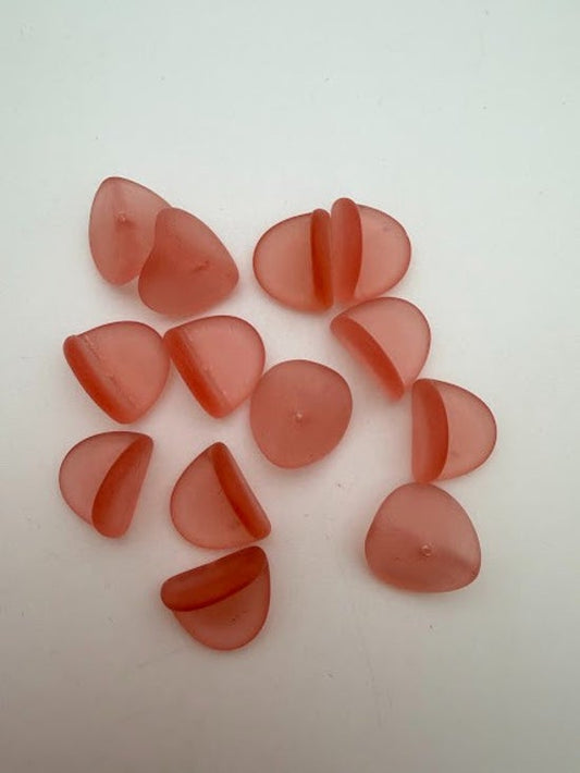 Vintage Glass Half Cap 16mm Peach Matte