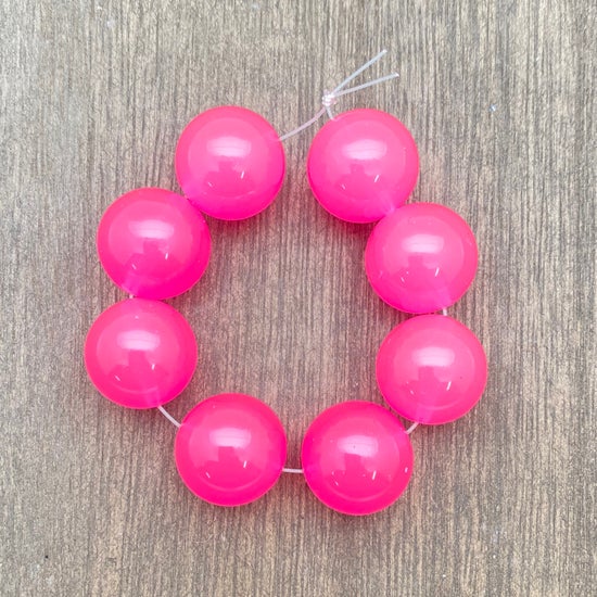 Round 16mm Pink Neon Opaline