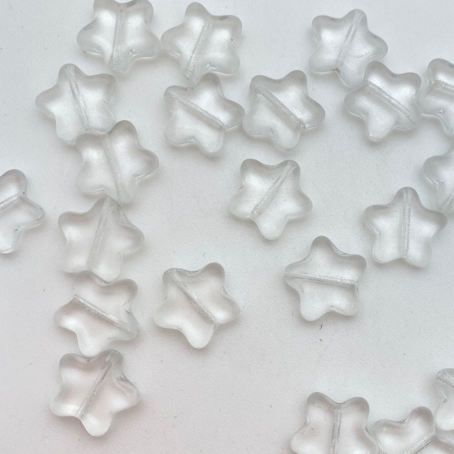Vintage Glass Stars 12mm Clear