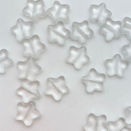 Vintage Glass Stars 12mm Clear