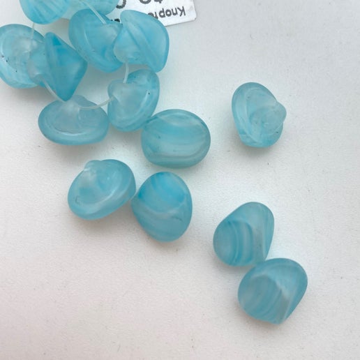 Button 8mm Aqua Matte - BUTTON-0458-D