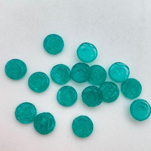Cab Vintage Glass 8mm Teal - CAB-0079-D