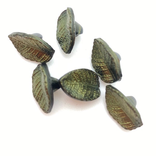 Button Leave 15x10mm Green Iris - BUTTON-0068-D