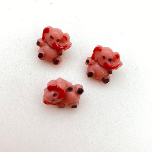 Button 10mm Pink Elephant  - BUTTON-0308-B