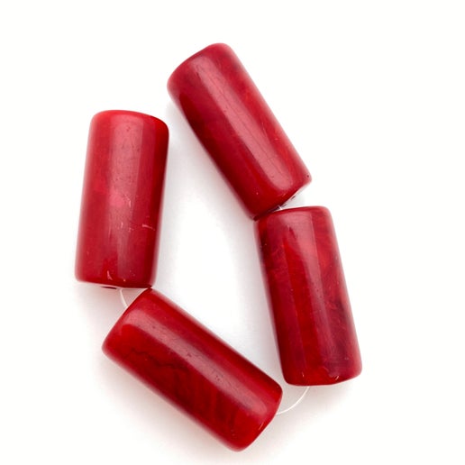 Barrel 30x15mm Red Marble - FY-0174-A