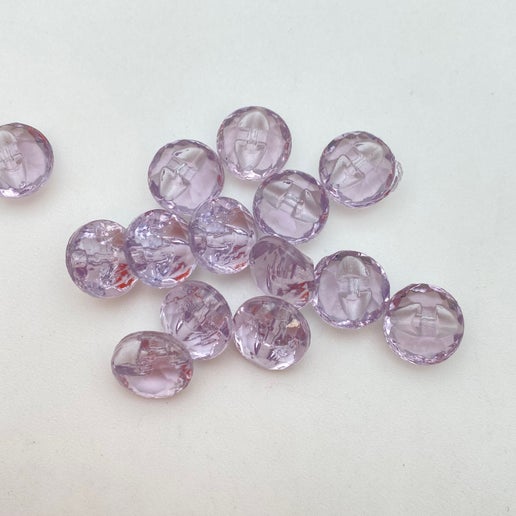 Button 12mm Periwinkle Faceted - BUTTON-0422-B