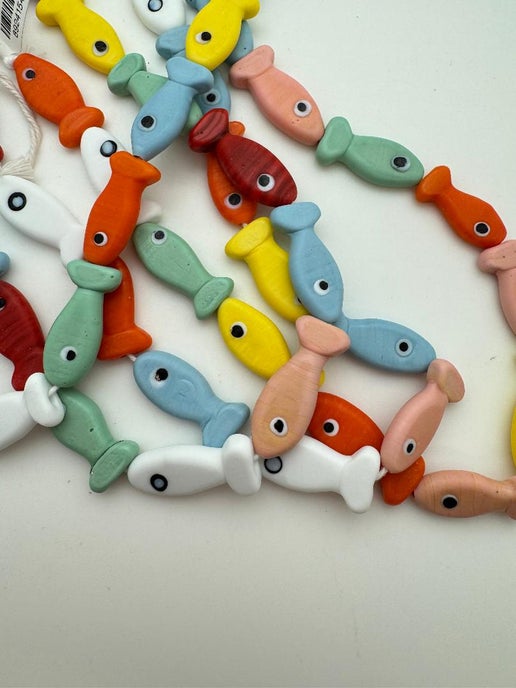 Lampwork Glass Fish Beads 30mm