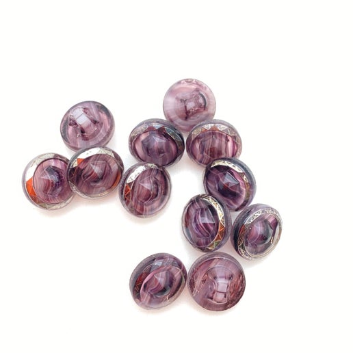 Button 10mm Amethyst/silver - BUTTON-0418-B